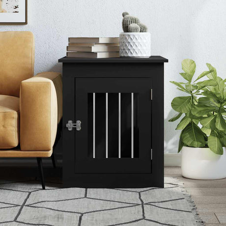 Vidaxxl cage pour chien 55x75x65 cm bois fini noir