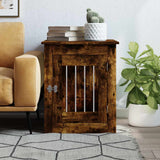 Vidaxxl cage pour chien 55x75x65 cm bois travaillé, chêne fumé