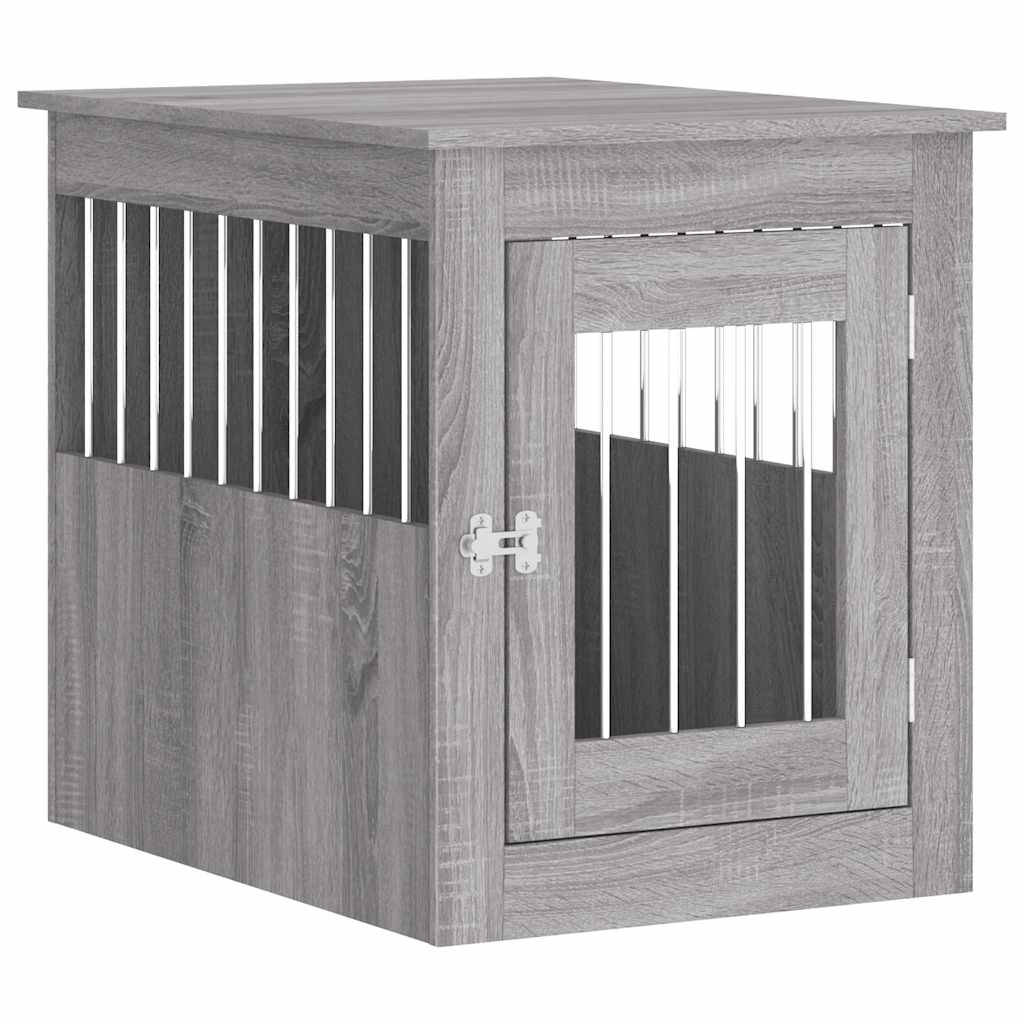 Vidaxxl cage pour chien 55x75x65 cm en dérivé du bois gris sonoma