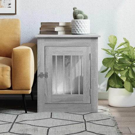 Vidaxxl cage pour chien 55x75x65 cm en dérivé du bois gris sonoma
