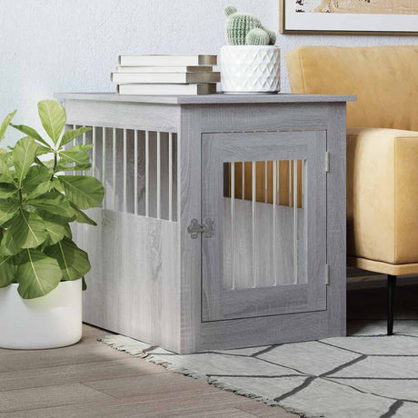 Vidaxxl cage pour chien 55x75x65 cm en dérivé du bois gris sonoma