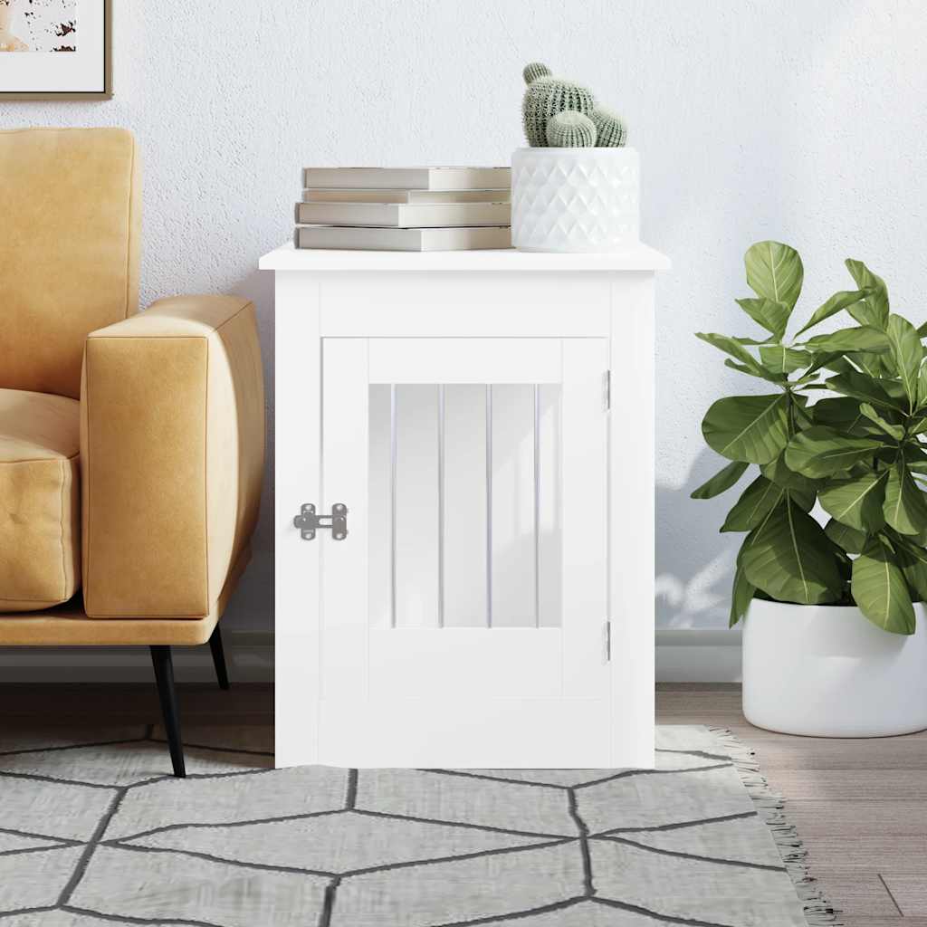 Vidaxxl cage pour chien 55x80x68 cm bois d'ingénierie blanc