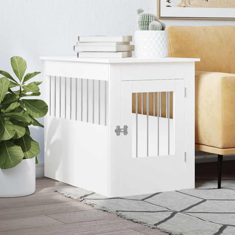 Vidaxxl cage pour chien 55x80x68 cm bois d'ingénierie blanc