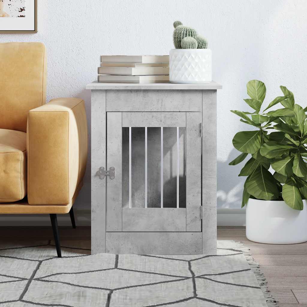 Vidaxl cage pour chien 55 x 80 x 68 cm bois d'ingénierie béton gris