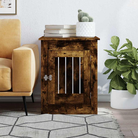 Vidaxxl cage pour chien 55 x 80 x 68 cm bois traité, chêne fumé