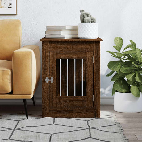 Vidaxxl cage pour chien 55 x 80 x 68 cm bois traité couleur chêne marron