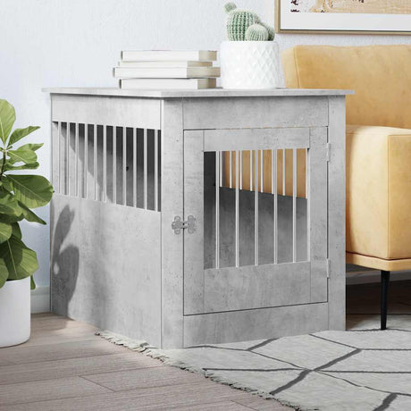 Vidaxxl cage pour chien 64,5x80x71 cm bois d'ingénierie béton gris