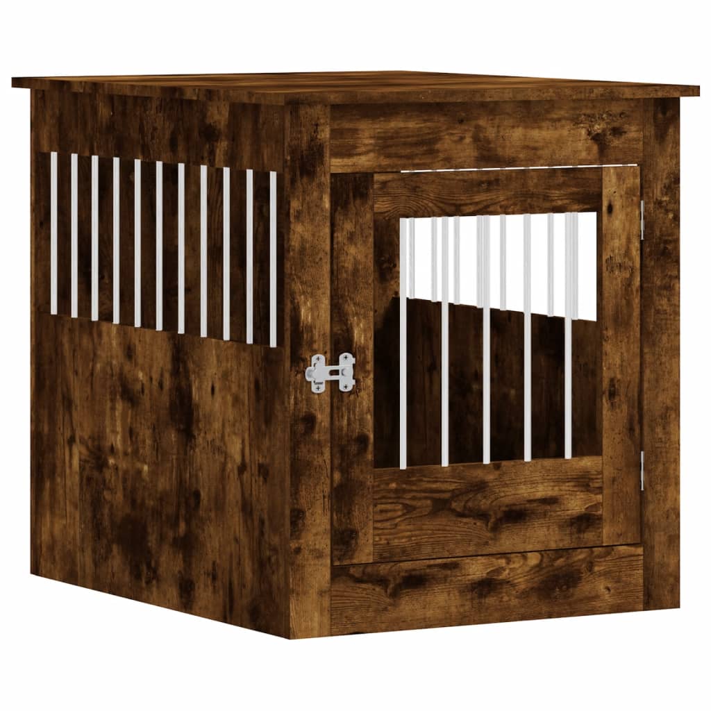 Vidaxxl cage pour chien 64,5x80x71 cm bois traité, chêne fumé