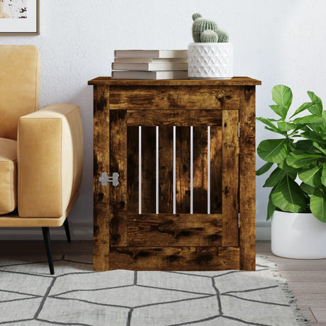 Vidaxxl cage pour chien 64,5x80x71 cm bois traité, chêne fumé