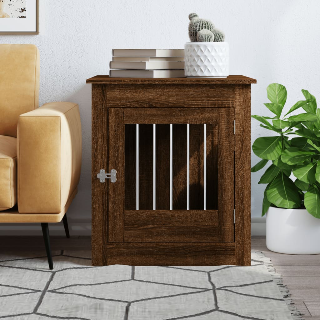 Vidaxxl cage pour chien 64,5x80x71 cm bois fini couleur chêne marron