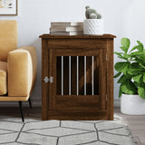 Vidaxxl cage pour chien 64,5x80x71 cm bois fini couleur chêne marron