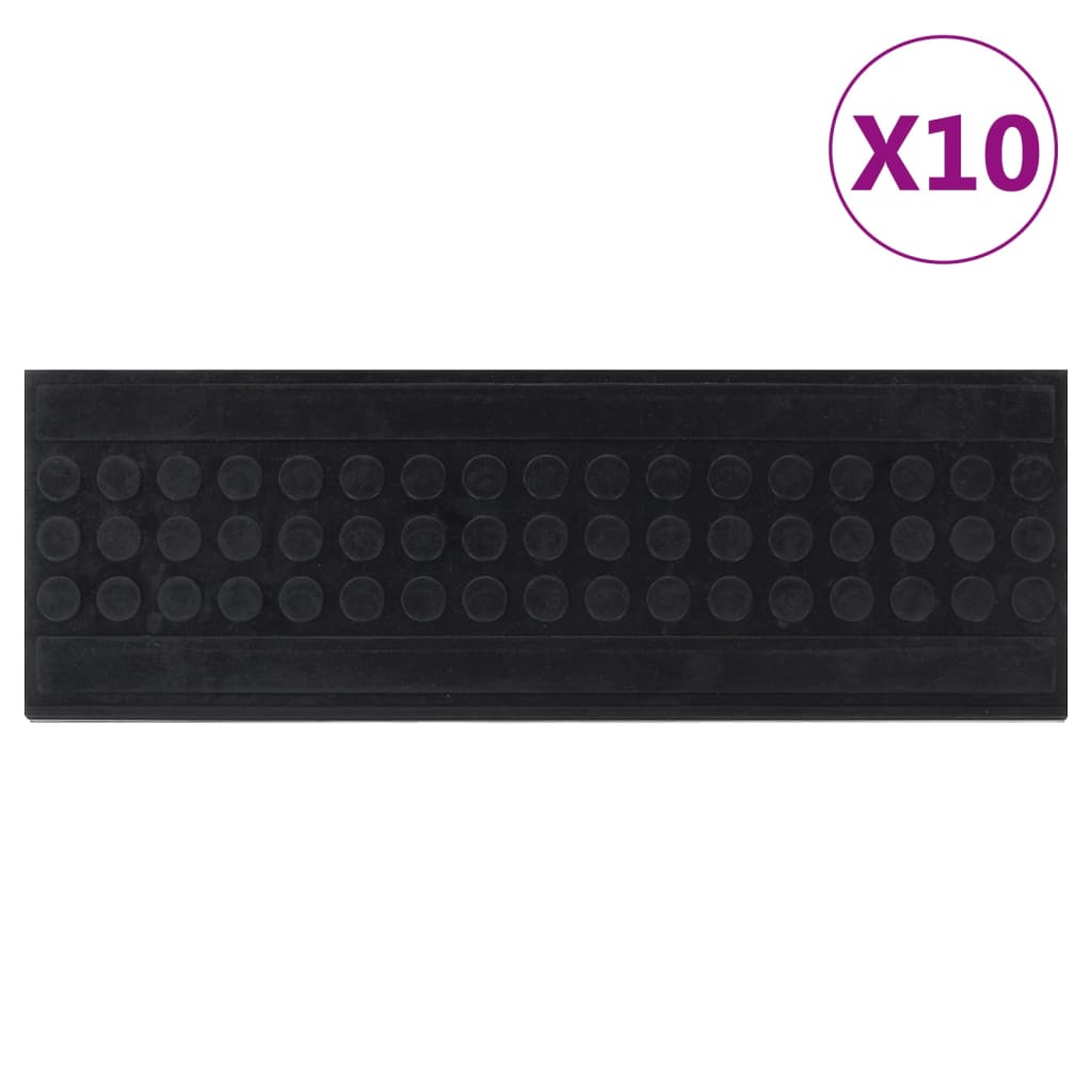 Vidaxl Stair Mats 10 St 25x75 cm gummi