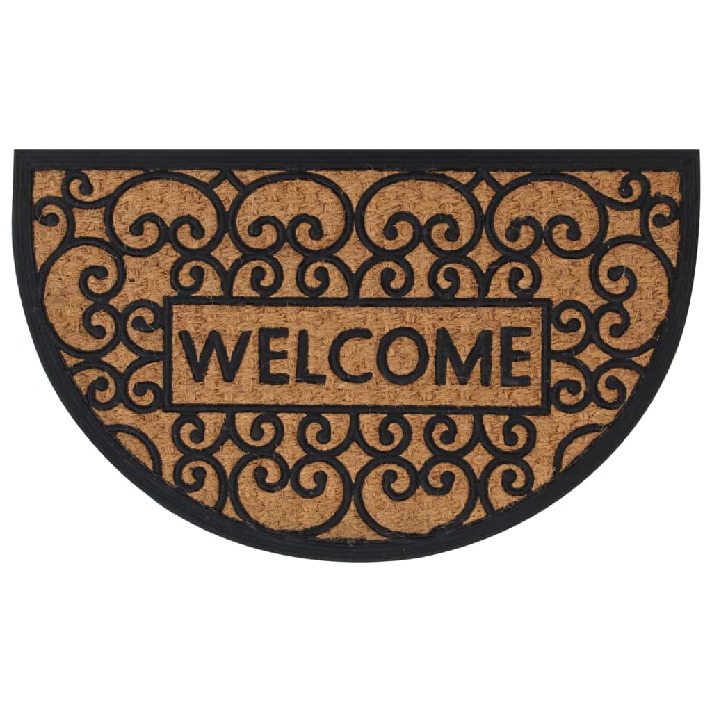 Vidaxl Doormat Half -round 45x75 cm rubber and coconut fiber