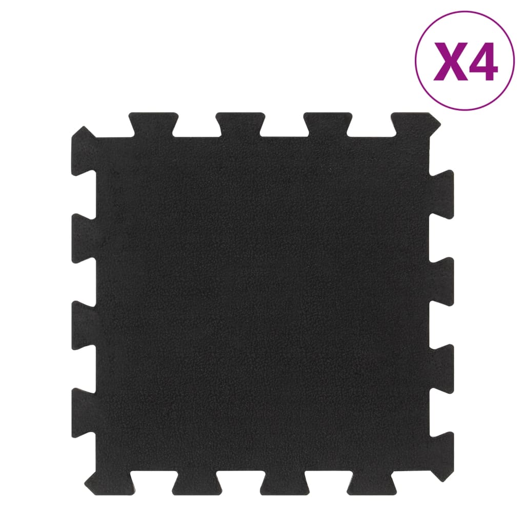 Carreaux de caoutchouc vidaxl 4 pcs 16 mm 30x30 cm noir