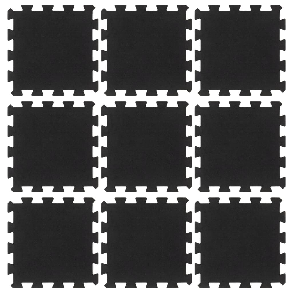 Vidaxl Tiles de goma 9 ST 16 mm 30x30 cm Negro