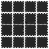 Vidaxl Tiles de goma 16 ST 16 mm 30x30 cm Negro