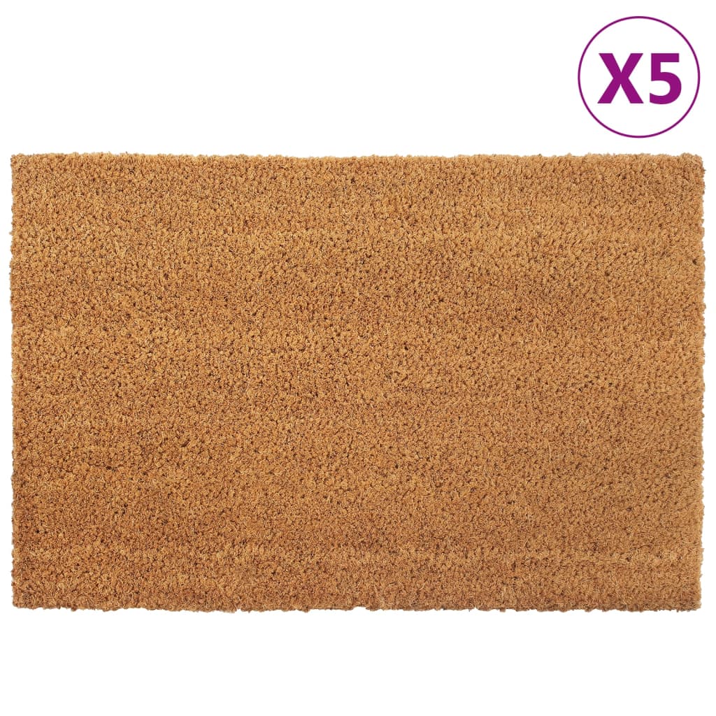 Vidaxl porormats 5 St 40x60 cm Fibra di cocco trapuntato naturale