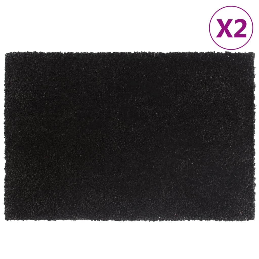 Vidaxl Doormats 2 St 40x60 cm Tufted Coconut Fiber Black