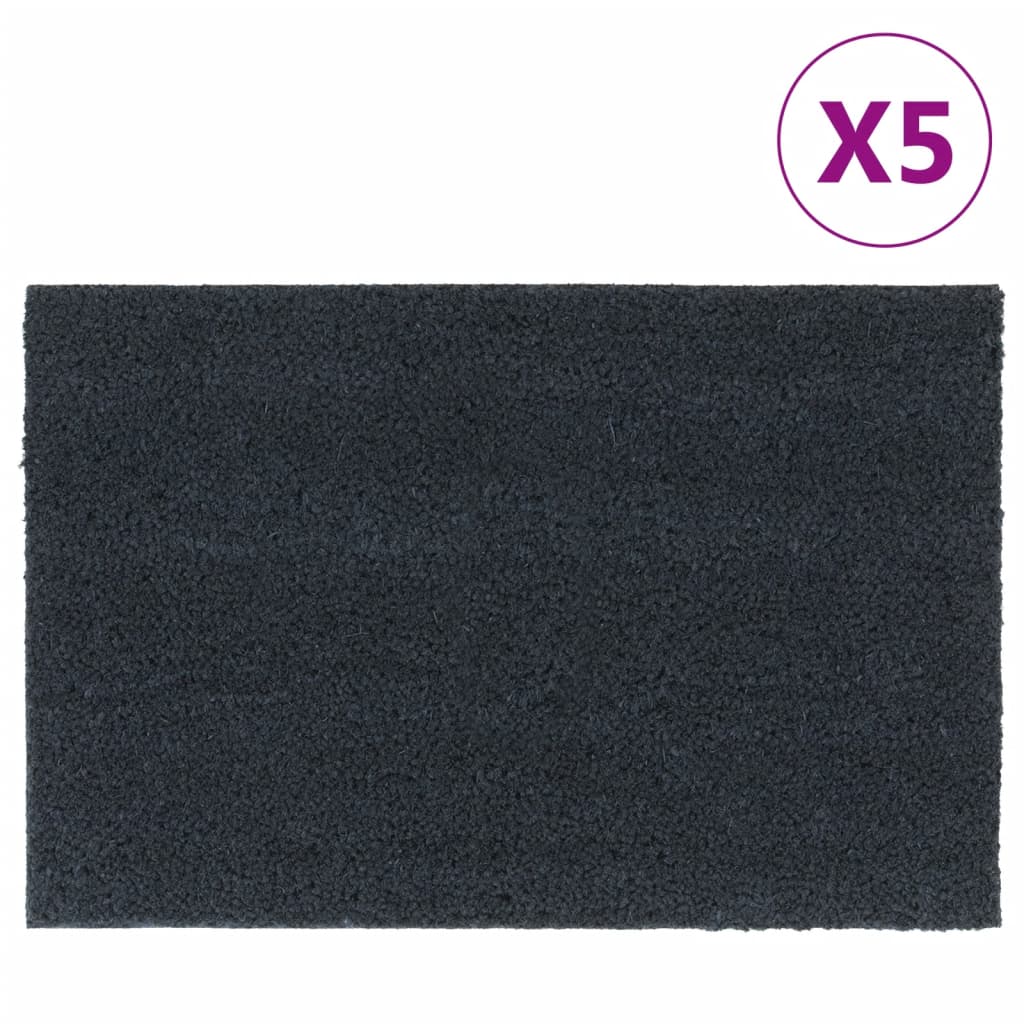 Vidaxx paillassons 5 pcs 40x60 cm tufté fibre de coco gris foncé