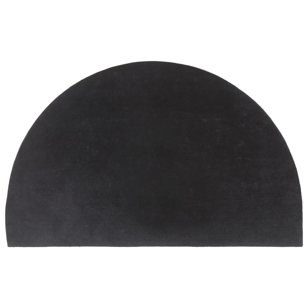 VidaXL Paillasson semi-circulaire 50x80 cm touffeté fibre de coco gris foncé