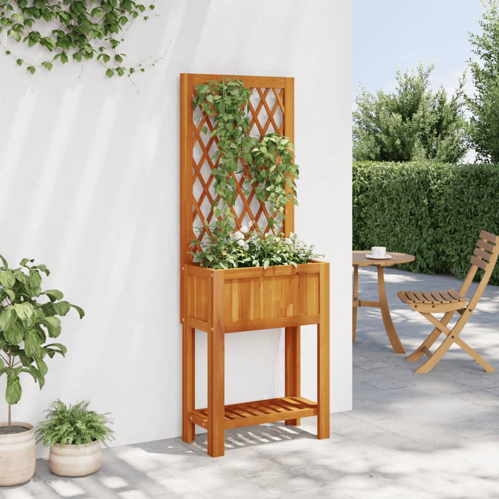 Vidaxx jardinière avec treillis et étagère 55x29,5x152 cm bois d'acacia