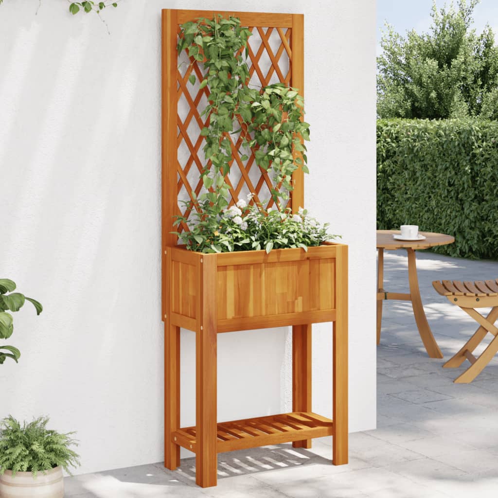 Vidaxx jardinière avec treillis et étagère 55x29,5x152 cm bois d'acacia