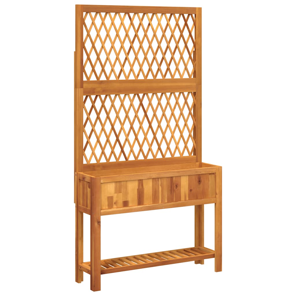 Vidaxx jardinière avec treillis et étagère 100x32x185 cm bois d'acacia