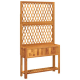 Vidaxx jardinière avec treillis et étagère 100x32x185 cm bois d'acacia