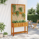Vidaxx jardinière avec treillis et étagère 100x32x185 cm bois d'acacia