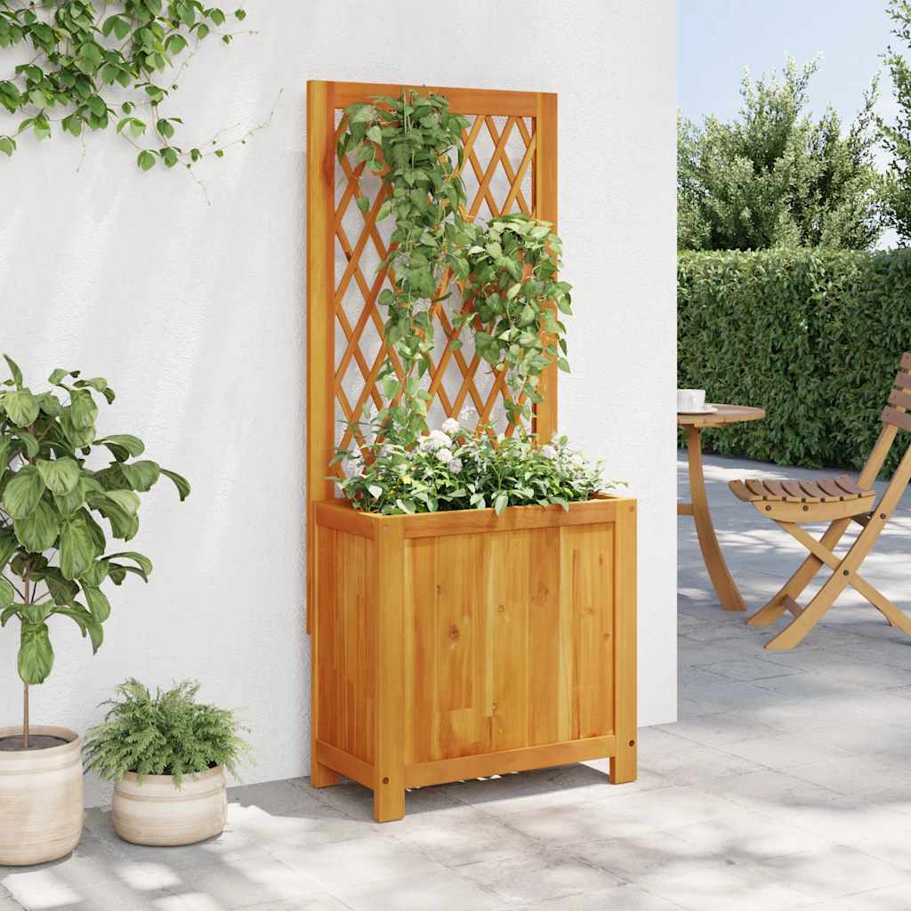 Vidaxx jardinière avec treillis 55x29,5x132 cm bois d'acacia massif