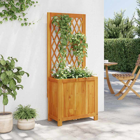 Vidaxx jardinière avec treillis 55x29,5x132 cm bois d'acacia massif