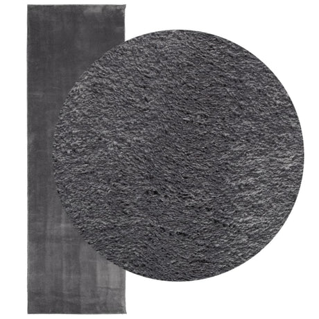 VidaXL tapis huarte poils courts doux lavable 80x250 cm anthracite