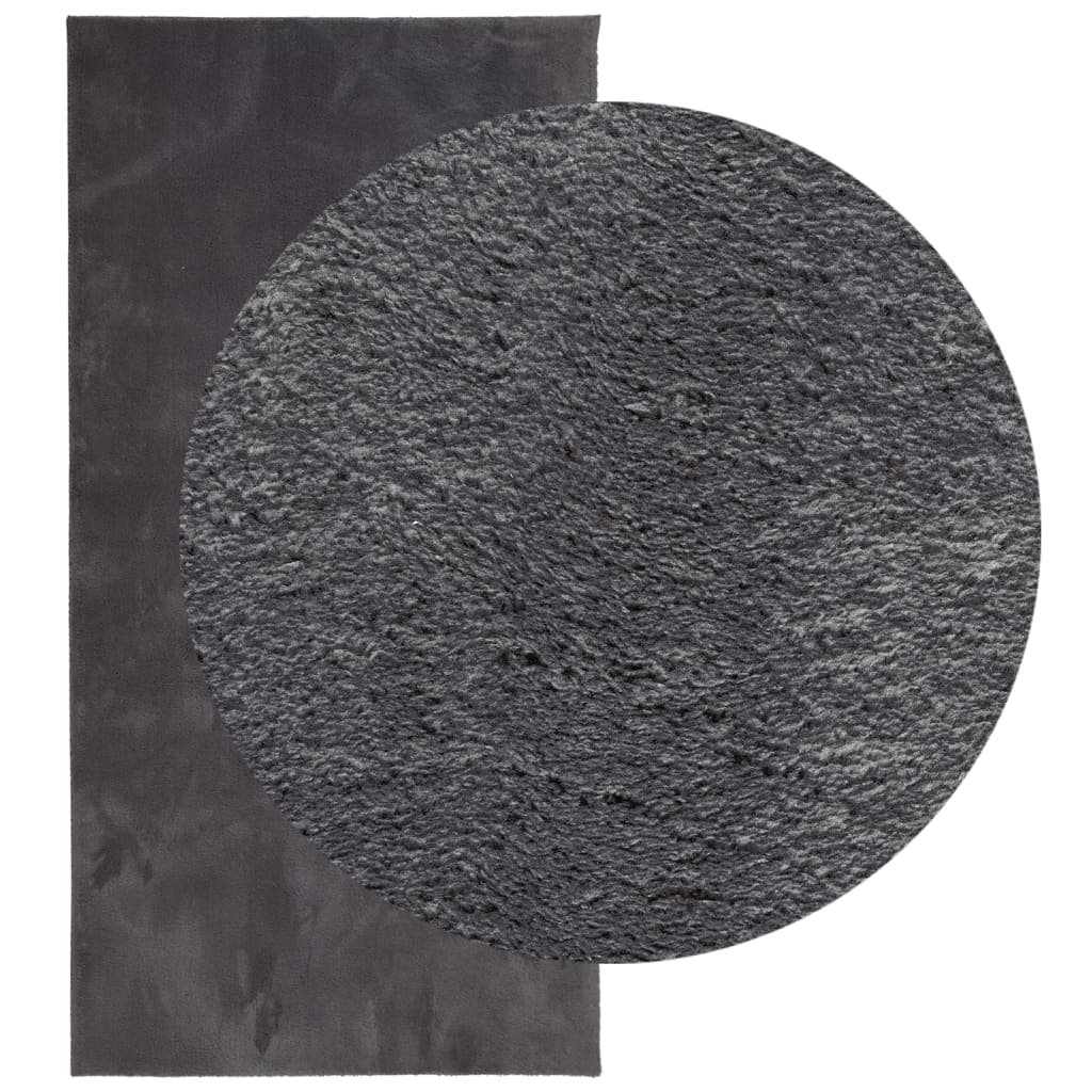 VIDAXL RUG HUARTE LOW -POKE SOFT WASHABLE 100X200 CM Anthracite