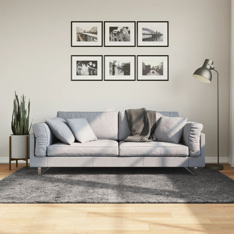 VidaXL tapis huarte poils courts doux lavable 140x200 cm anthracite