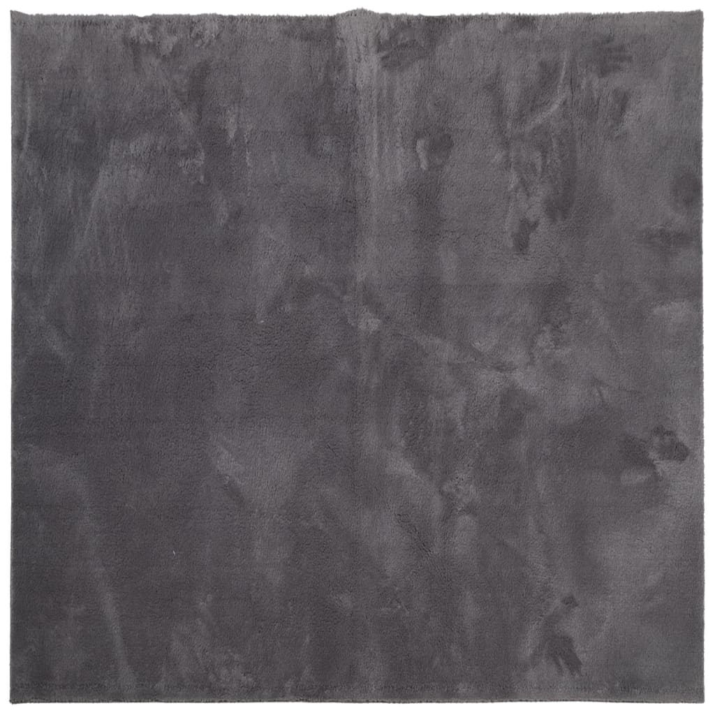 Vidaxl Rug Huarte Low -Pole Myk vaskbar 160x160 cm Anthracite