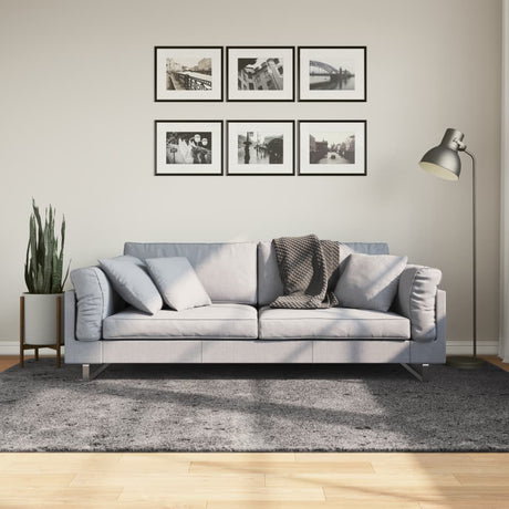 VidaXL tapis huarte poils courts doux lavable 160x230 cm anthracite
