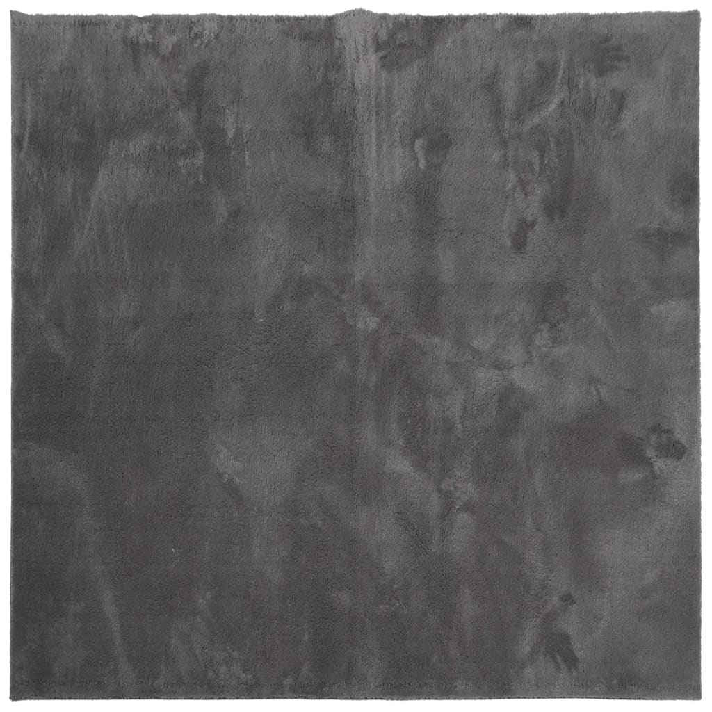 VidaXL tapis huarte poils courts doux lavable 200x200 cm anthracite