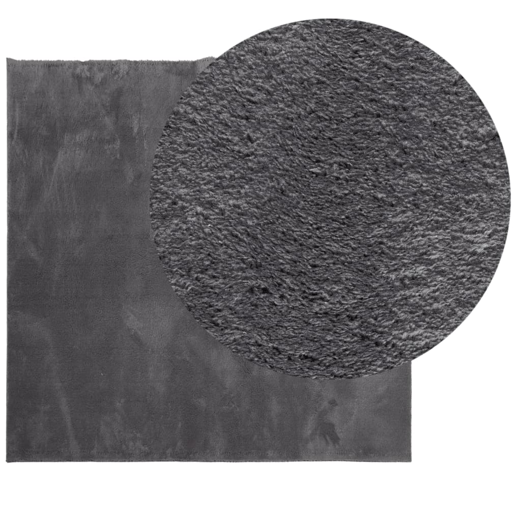 VidaXL tapis huarte poils courts doux lavable 200x200 cm anthracite