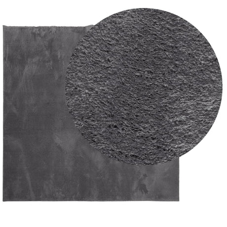 VidaXL tapis huarte poils courts doux lavable 200x200 cm anthracite