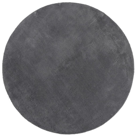 Vidaxl tapis huarte poils courts doux lavable ø 80 cm anthracite