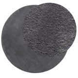 Vidaxl tapis huarte poils courts doux lavable ø 80 cm anthracite