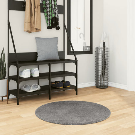 Vidaxl tapis huarte poils courts doux lavable ø 80 cm anthracite