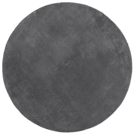 Vidaxl tapis huarte poils courts doux lavable ø 100 cm anthracite