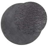 Vidaxl tapis huarte poils courts doux lavable ø 100 cm anthracite