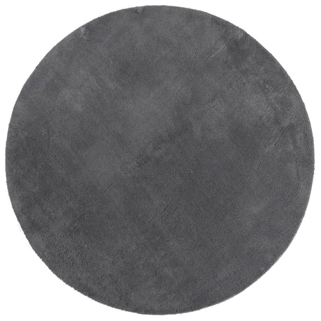 Vidaxl tapis huarte poils courts doux lavable ø 120 cm anthracite