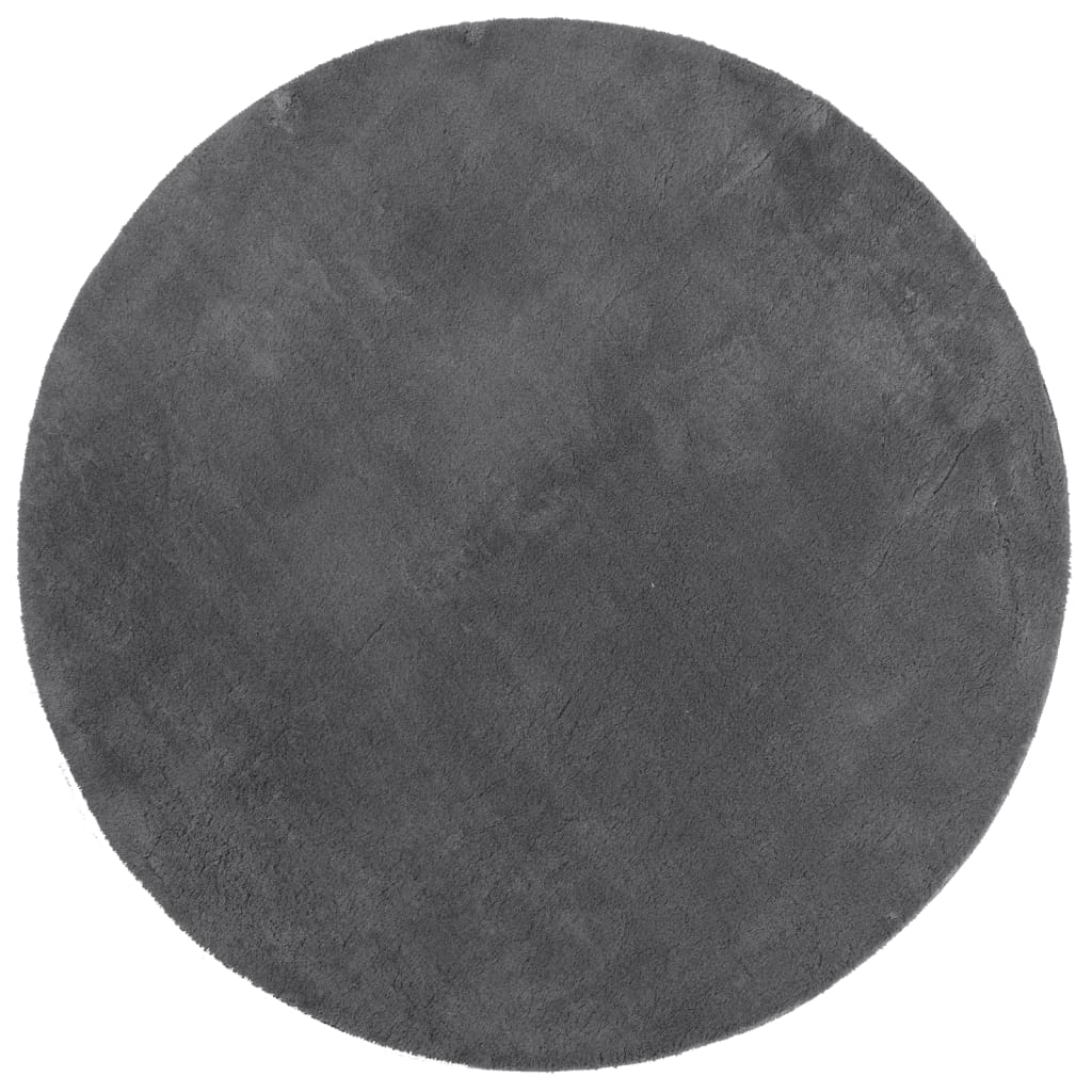 Vidaxl tapis huarte poils courts doux lavable ø 160 cm anthracite
