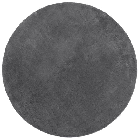 Vidaxl tapis huarte poils courts doux lavable ø 160 cm anthracite