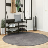 Vidaxl tapis huarte poils courts doux lavable ø 160 cm anthracite