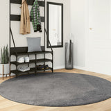 Vidaxl tapis huarte poils courts doux lavable ø 200 cm anthracite