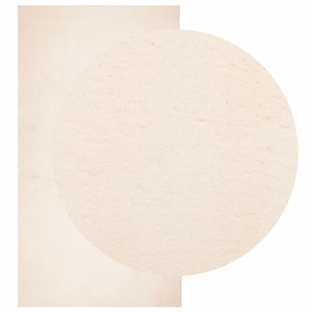 VidaXL tapis huarte poils courts doux lavable 60x110 cm beige